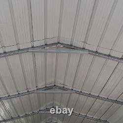 ALEKO Galvanized Steel Carport Canopy Shelter with Sidewalls 12 x 28 feet Grey