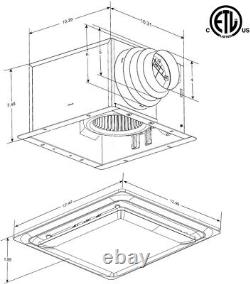 Aero Pure Low Profile 80 CFM Ceiling Bathroom Ventilation Fan With Light, OR
