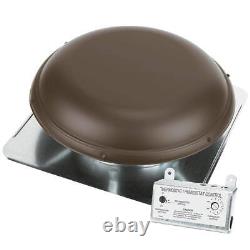 Air Vent Roof Mount Attic Ventilator With Adjustable Thermostat + Humidistat Brown