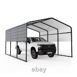 Car Canopy Shelter 13 x 16FT Carport Storage Galvanized Steel Roof Gray