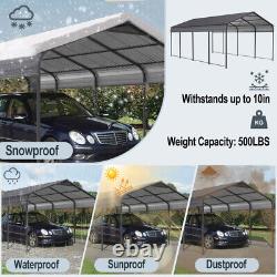 Car Tent Metal Carport 12×20 ft Garage Canopy Galvanized Steel Roof & Frame