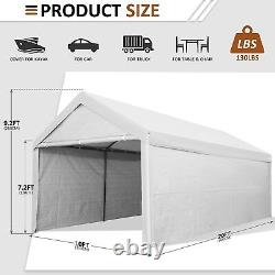 Carport Canopy 10X20 Heavy Duty with Metal Frame Peak Style Roof Portable Garage
