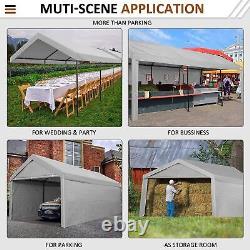 Carport Canopy 10X20 Heavy Duty with Metal Frame Peak Style Roof Portable Garage