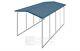 Carport Kit Galv. Sq. Steel Tube Frame And Corrugated Painted Sheet Metal Roof