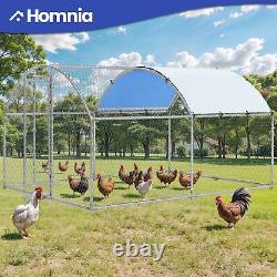 Chicken Coop Round Roof Walk in Hen Pen 13'x 9.8'x 6.4' Poultry Cage Galvanized