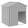 Dog House With Roof Outdoor Dog Kennel Animal House Galvanized Steel Vidaxl