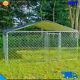 Dog Kennel Enclosure With Roof Large Metal Chain Link Door 9.8' X 9.8' X 5.6