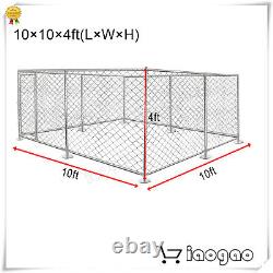 Dog Kennel Heavy Duty Metal Big Dog Cage Farm Pet Enclosure Playpen with Roof