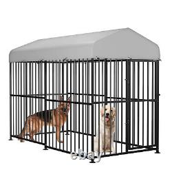 Dog Kennel Playpen House Heavy Duty Large Outdoor Galvanized Steel Fence with Roof