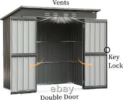 Domi Outdoor Storage Shed 6X4 Ft, Metal outside Sheds&Outdoor Storage Galvanized