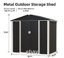 Double-slope tool house, utility galvanized steel tool house with sliding doors