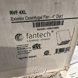 FANTECH RVF4XL Exhaust Fan, 4In Duct Dia, Steel, 115 V