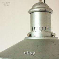 FRENCH Vintage Industrial Galvanised Metal Adjustable Ceiling Pendant Light