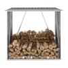 Firewood Rack Log Storage Holder Stand With Roof Galvanized Steel 64.2 Vidaxl