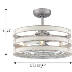 Gulliver 23.5-in Galvanized LED Indoor/Outdoor Fandelier Ceiling Fan with Light