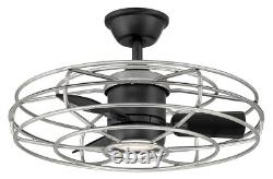 Heritage Point 25 in Integrated LED Galvanized Ceiling Fan with Light and Remote