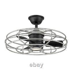 Home Decorators Heritage Point 25 LED Indoor/Outdoor Ceiling Fan Galvanize/Blac