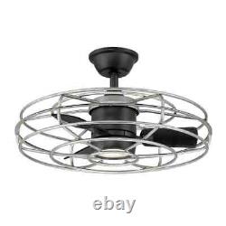 Home Decorators Heritage Point 25 in. Integrated LED Galvanized Ceiling Fan