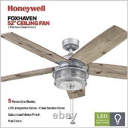 Honeywell Ceiling Fans 51632-01 Foxhaven Ceiling Fan, 52, Galvanized