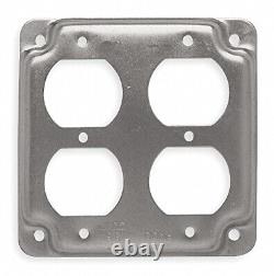 Hubbell Raco 907C 4 Galvanized 2 Gang Raised Electrical Box Cover Pack of 50