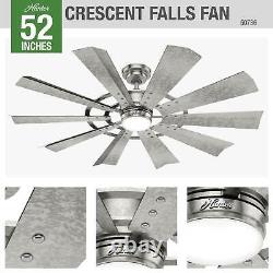 Hunter Crescent Falls 52 LED Crescent Falls 52 10 Blade Indoor / Galvanized