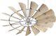 Industrial 15-blade Ceiling Fan With Weathered Oak Shades With Round Metal