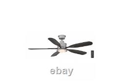 Integrated LED Indoor or Outdoor Galvanized Ceiling Fan with Light 52 in