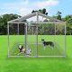 Luckyermore Outdoor Dog Playpen Large Cage Pet Exercise Metal Fence Kennel Roof
