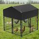 Lxxl Metal Dog Kennel Outdoor Patio Animal Runs Crates Big Playpen Roof Cover
