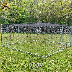 Large Dog Kennel Cage Outdoor Pet Playpen Enclosure House Metal Fence 3x3x1.25 m