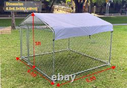 Large Dog Kennel Run Cage Galvanized Steel Fence Pet Playpen Enclosure withRoof