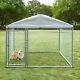 Large Dog Kennel Run Cage Galvanized Steel Fence Pet Playpen Enclosure With Roof