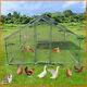 Large Metal Chicken Coop Walk-in Chicken Run 13x9.8x6.5ft Peaked Roof Farm Yard