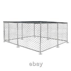 Large Metal Dog Kennel Outdoor Patio Animal Runs Crates Big Playpen WithRoof Cover