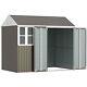 Large Metal Garden Storage Shed Outdoor Tool House With Window For Backyard Lawn