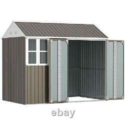 Large Metal Garden Storage Shed Outdoor Tool House with Window for Backyard Lawn