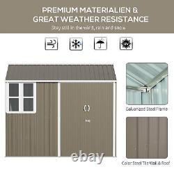 Large Metal Garden Storage Shed Outdoor Tool House with Window for Backyard Lawn