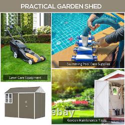 Large Metal Garden Storage Shed Outdoor Tool House with Window for Backyard Lawn