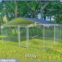 Large Outdoor Dog Kennel 10x10ft Metal Big Dog Cage for Dog Playpen with Roof US