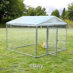 Large Outdoor Dog Kennel Heavy Duty Metal Big Dog Cage for Dog Playpen with Roof