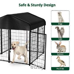 Large Outdoor Dog Kennel Heavy Duty Metal Galvanized Welded Pet Playpen with Roof