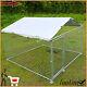 Large Outdoor Dog Playpen Cage Pet Exercise Metal Fence Kennel With Cover Roof