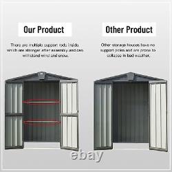 Lockable Doors Outdoor Storage Galvanized Steel Roof Shed 5.7x3ft