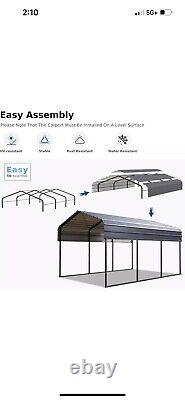 Metal Carport 10'X15' Heavy Duty with Galvanized Steel Roof 10'X15'X8.4' Multi