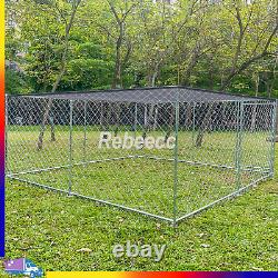 Metal Outdoor Dog Kennel 10x10ft Heavy Duty Dog Cage for Dog Playpen with Roof