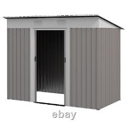 Metal Outdoor Garden Shed Backyard Tool Storage House with Dual Locking Doors