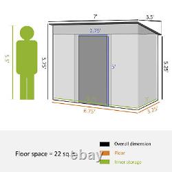 Metal Outdoor Garden Shed Backyard Tool Storage House with Dual Locking Doors