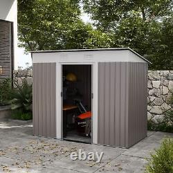 Metal Outdoor Garden Shed Backyard Tool Storage House with Dual Locking Doors