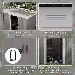 Metal Outdoor Garden Shed Backyard Tool Storage House with Dual Locking Doors