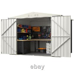 Metal Outdoor Storage Shed withLockable Door Pitched Roof Storage House